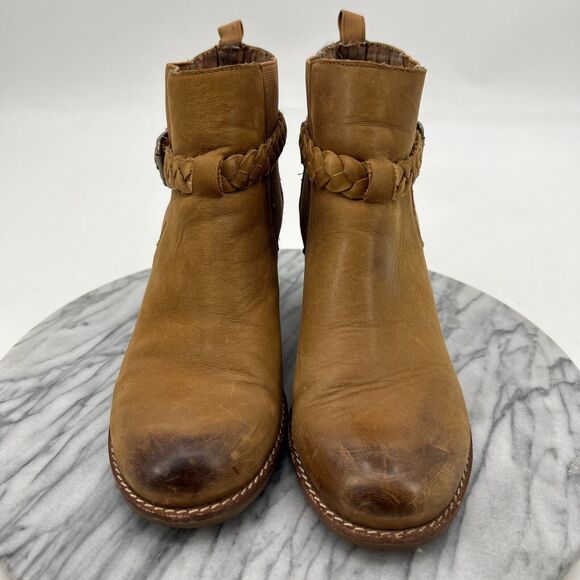 Sperry Womens 7.5 Brown Booties Top Sider Cognac Liberty Leather Shackle Buckle - Picture 3 of 11